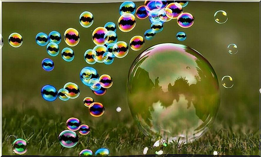 Soap bubbles representing small moments