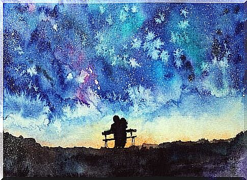 couple under starry sky