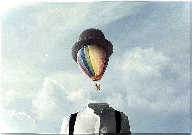 Man with balloon in place of the head