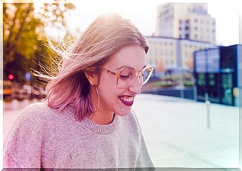 woman smiling happy